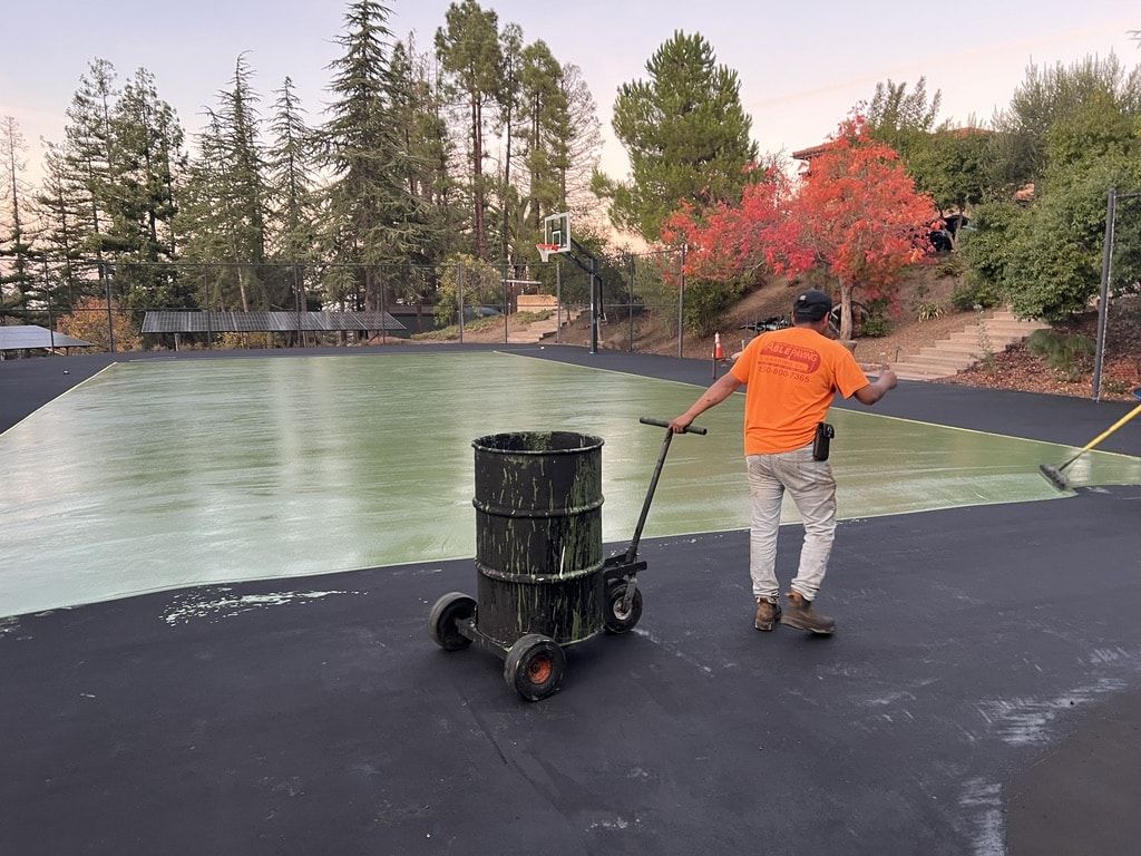 Freshly paved asphalt surface by Able Paving