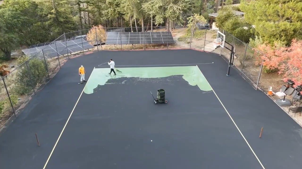 Finished asphalt edge and curb work